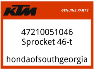 KTM OEM Part 47210051046 Sprocket 46-t